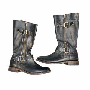 BED STU Gogo Lug Double Zip Strap Harness Boots.